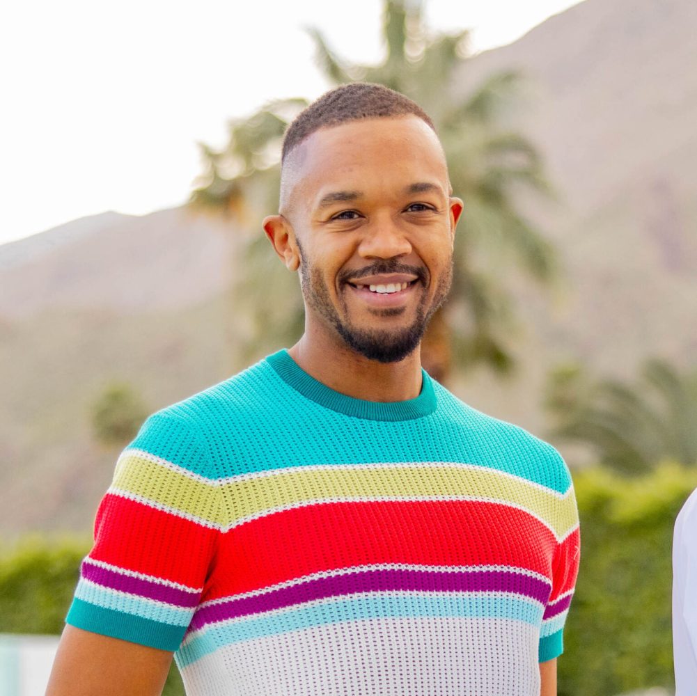 a man wearing a blue shirt