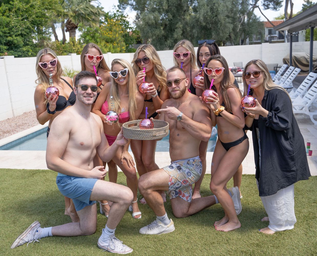 a group of people posing for a photo